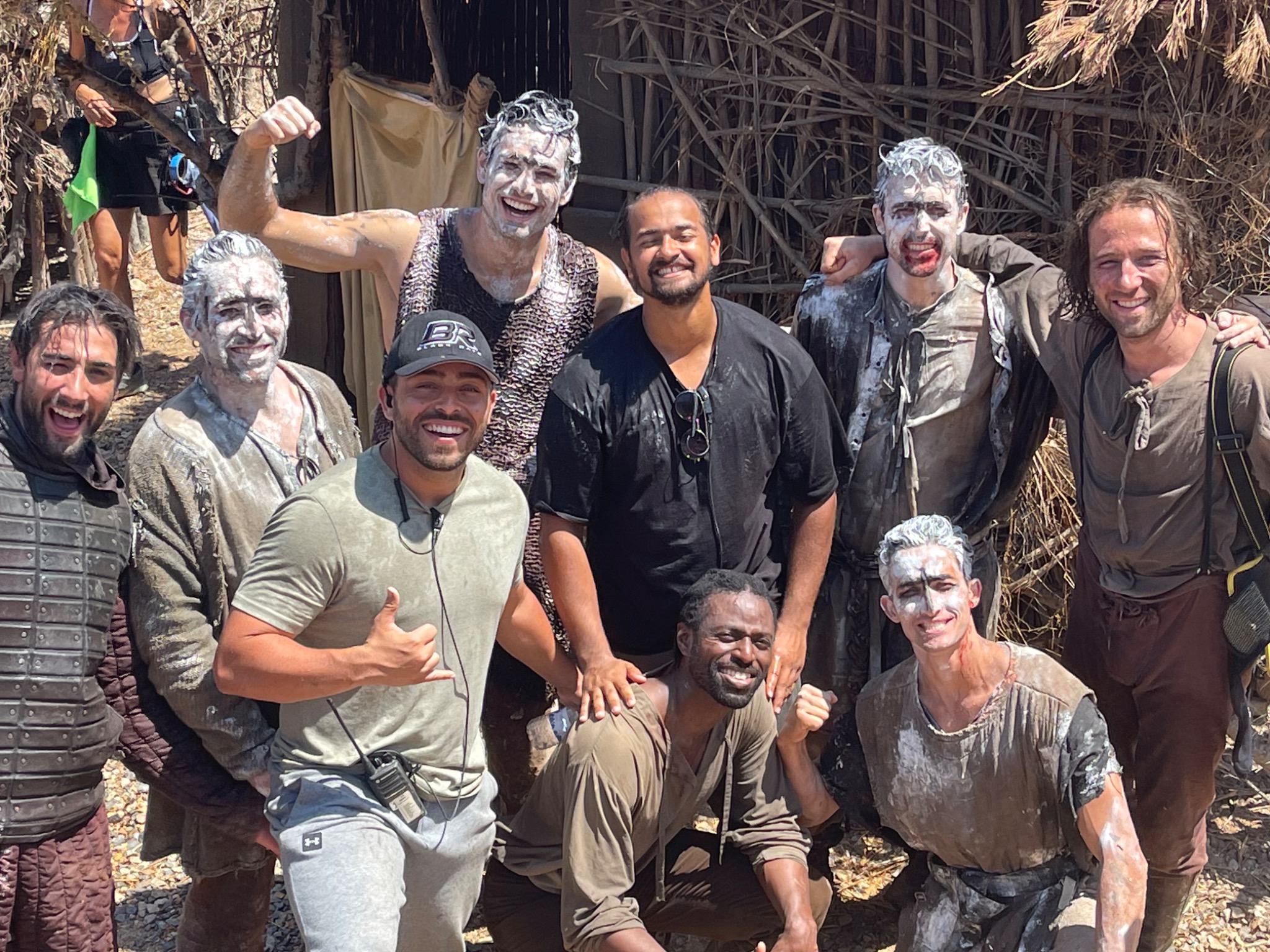 Dani del Rosario with an action team on set
